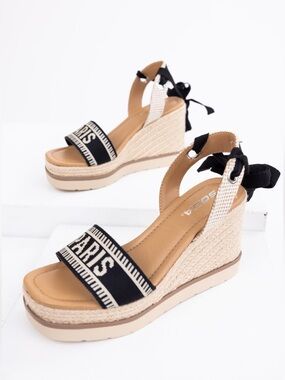 SODA Women’s BLACK ESPADRILLE PLATFORM PARIS - Size: 6